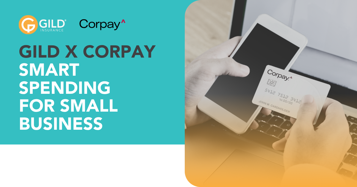 A person paying with a credit card showing that Gild Insurance Partners With Corpay